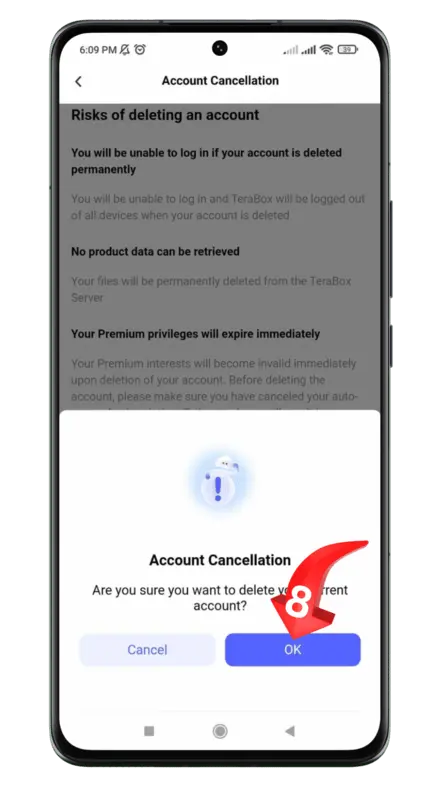 account delete confirmation