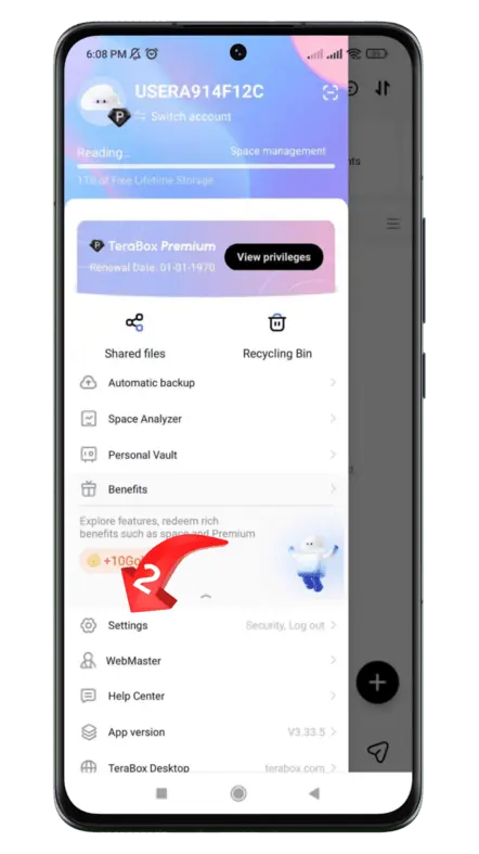 terabox app settings