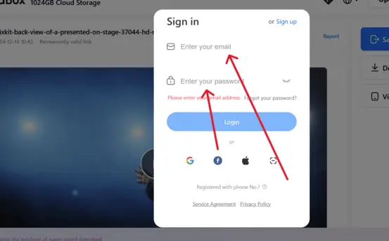 terabox sign in block