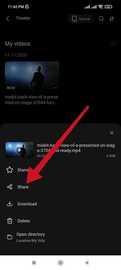 terabox video share button